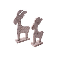 Figurka drewn. RENIFER, wys. 25 cm, kol.drewno bie