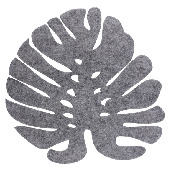 podkładka filcowa LIŚĆ, 38x38 cm, kol. szary