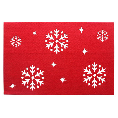 podkładka filcowa ŚNIEG, 45x30 cm, kol. czerwony