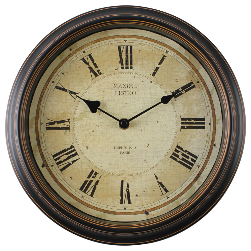 zegar ścienny CLARIDGE, średn. 29,5cm,kol.brąz-MC