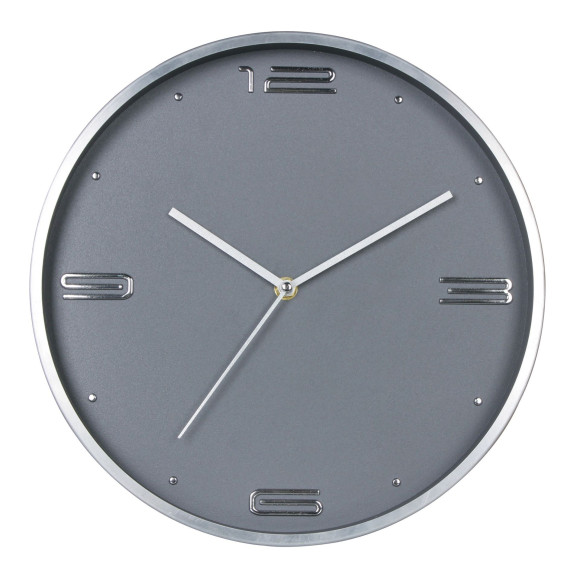 zegar ścienny ESTILO,śred..30X4cm,kol.SREBRNY-MC