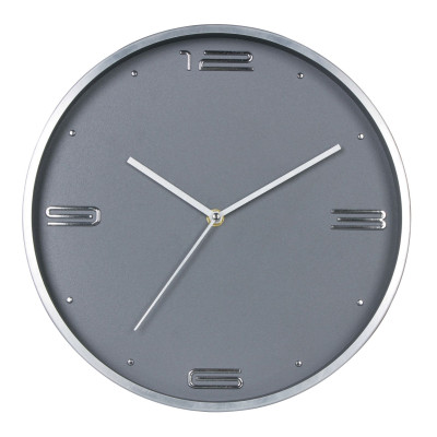 zegar ścienny ESTILO,śred..30X4cm,kol.SREBRNY-MC