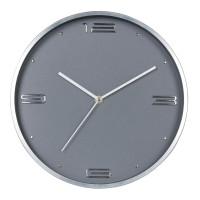 zegar ścienny ESTILO,śred..30X4cm,kol.SREBRNY-MC