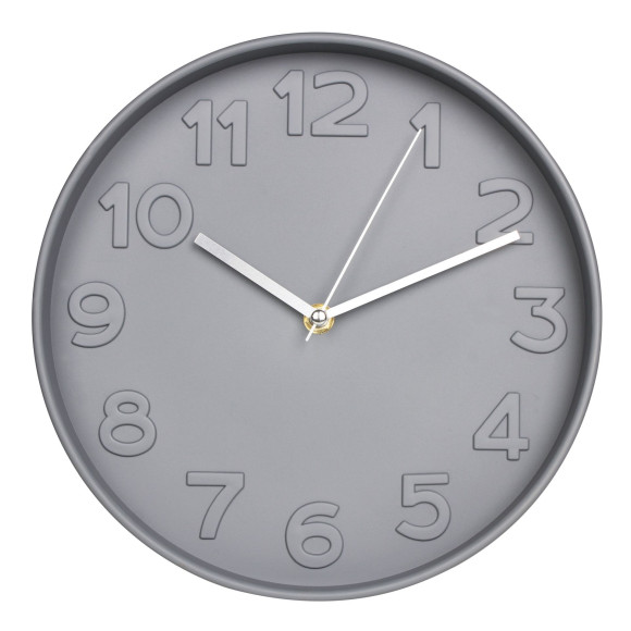 zegar ści. GRIGIO kol. SZARY, śred-25cm,gr 4cm-MC