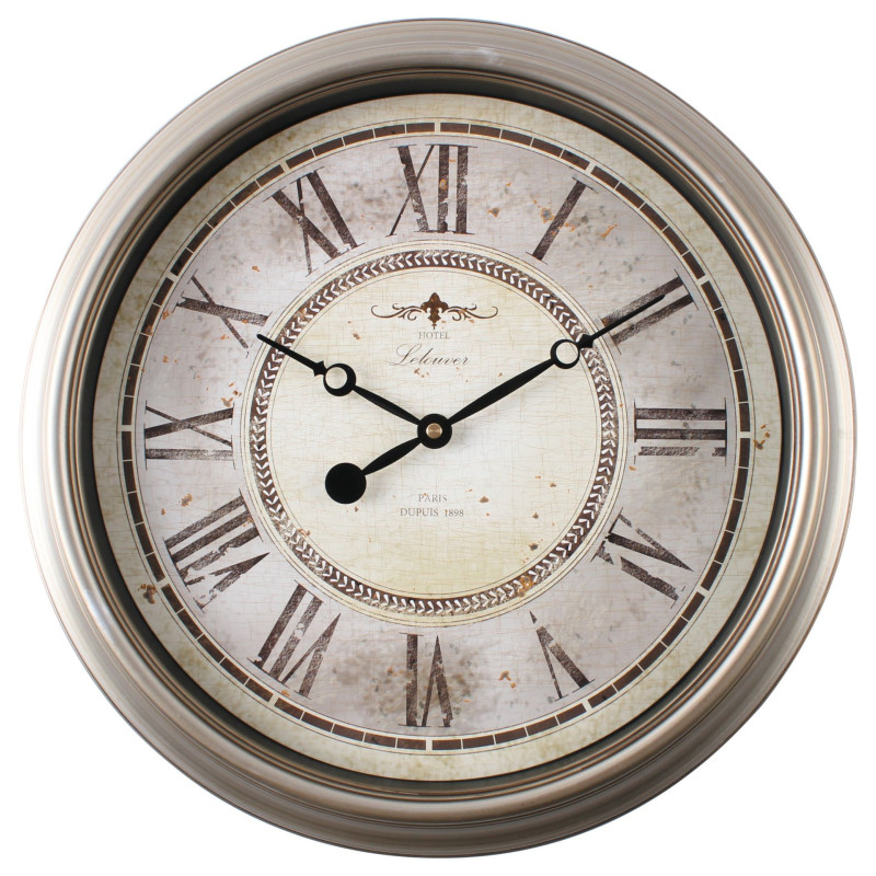 zegar ścienny RITZ, średn. 40,0 cm, kol.srebrny-MC