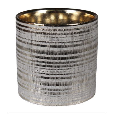 Osłonka ARNE ceramiczna,13,5x13,5x13cm,ZŁOTA