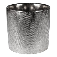 Osłonka HUGO ceramiczna,13,5x13,5x13cm,SREBRNA