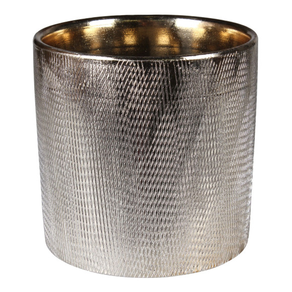 Osłonka HUGO ceramiczna,13,5x13,5x13cm,ZŁOTA