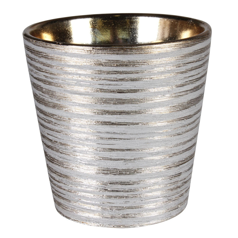 Osłonka LARS ceramiczna,12,5x12,5x11,5cm,ZŁOTA