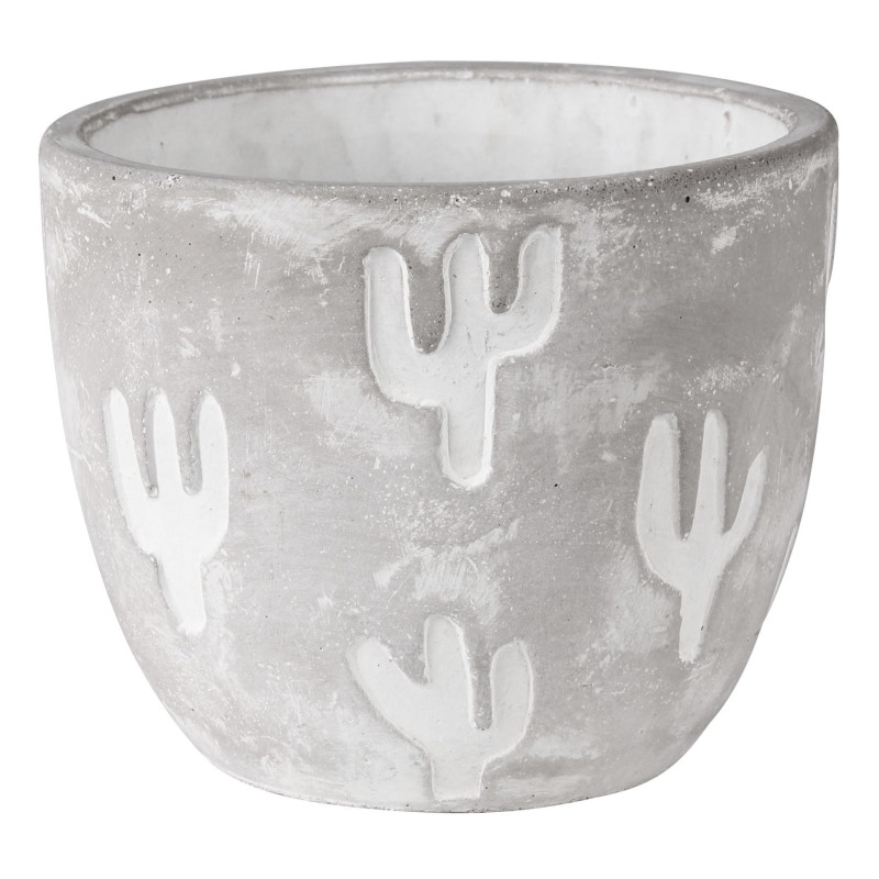 Osłonka AKE cement.10,9x10,9x8,8-szara+KAKTUSY