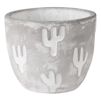 Osłonka AKE cement.10,9x10,9x8,8-szara+KAKTUSY