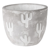 Osłonka AKE cement.10,9x10,9x8,8-szara+KAKTUSY