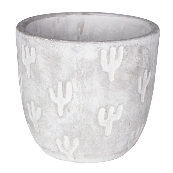 Osłonka AKE cement.12,3x12,3x10-szara+KAKTUSY