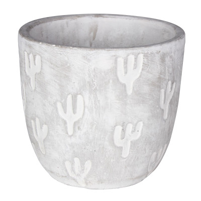 Osłonka AKE cement.12,3x12,3x10-szara+KAKTUSY