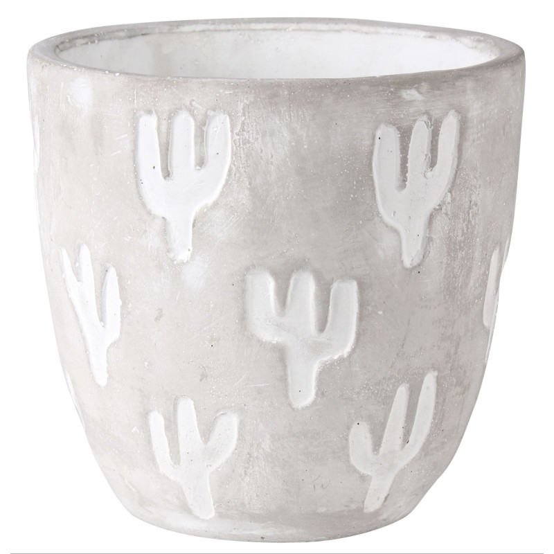 Osłonka AKE cement.16,7x16,7x15,7-szara+KAKTUSY