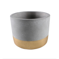 Osłonka ENAR cementowa,14x14x11cm,SZARY+ZŁ PASEK 