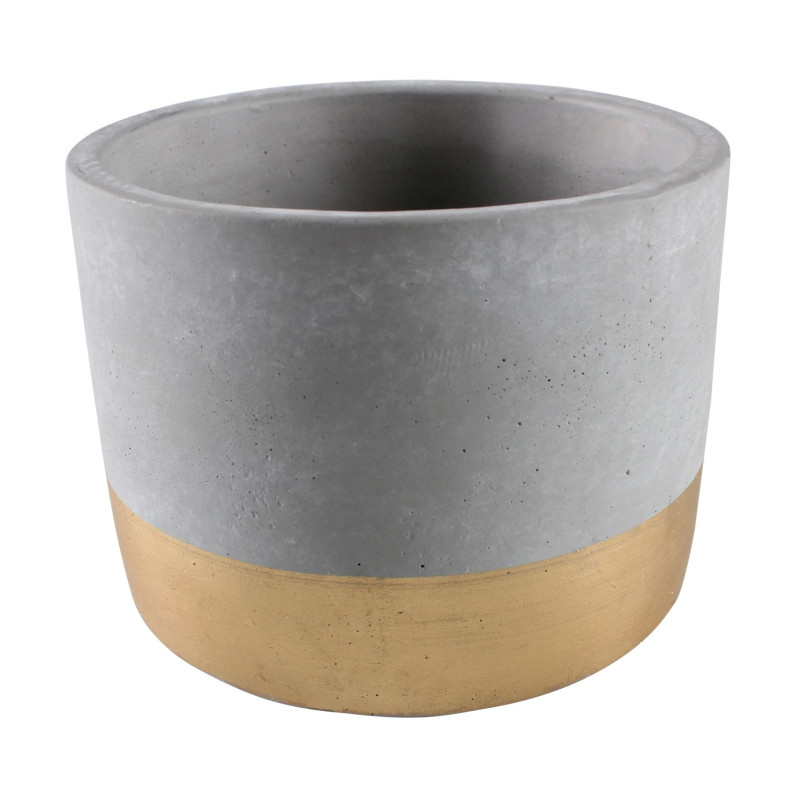 Osłonka ENAR cement,18x18x16,5cm,SZARY+ZŁ PASEK 