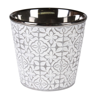 Osłonka PELLE ceramiczna,13x13x12,5cm,SZARA