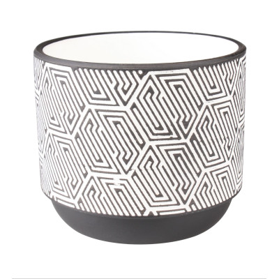 Osłonka FOLKE terrakota,12x12x10cm,BIAŁ-CZAR