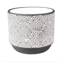 Osłonka FOLKE terrakota,12x12x10cm,BIAŁ-CZAR