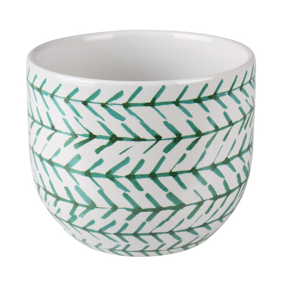 Osłonka MATS terrakota,14X14X12cm,BIAŁ-ZIEL