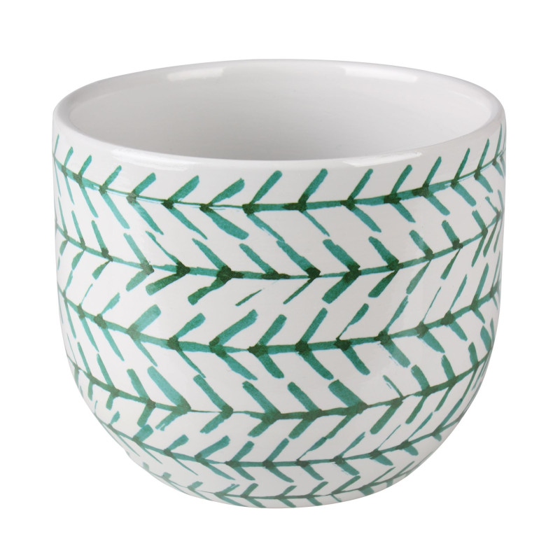 Osłonka MATS terrakota,14X14X12cm,BIAŁ-ZIEL