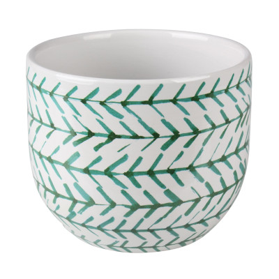 Osłonka MATS terrakota,14X14X12cm,BIAŁ-ZIEL