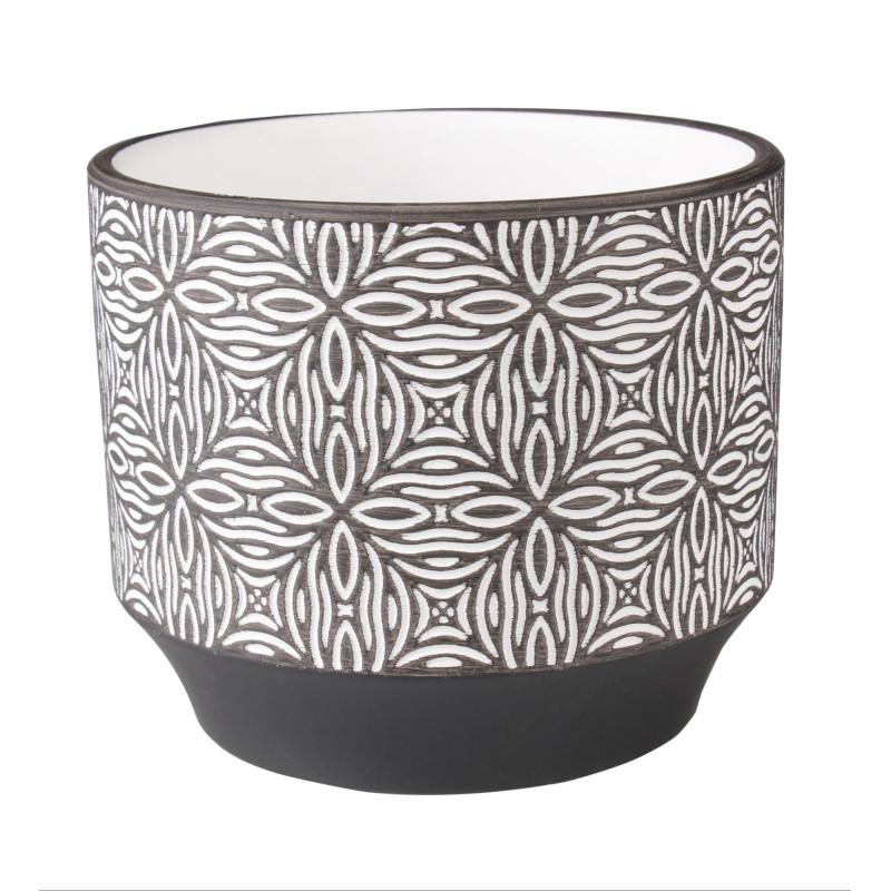 Osłonka TORKEL terrakota,12x12x10cm,BIAŁ-CZAR