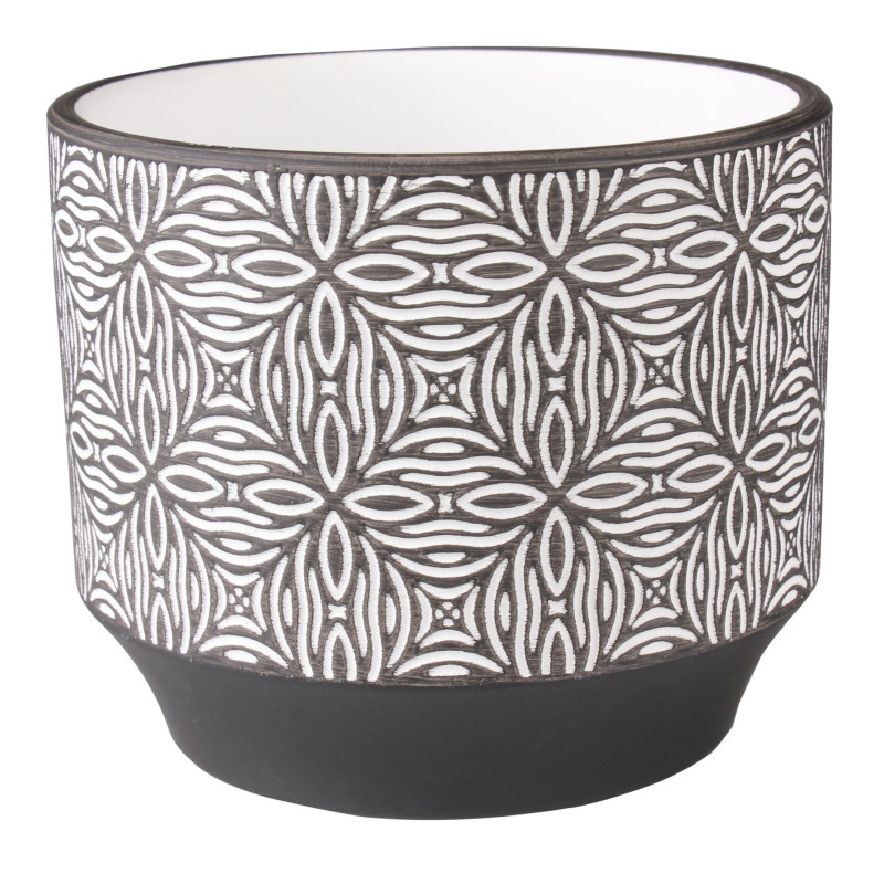 Osłonka TORKEL terrakota,14x14x12cm,BIAŁ-CZAR