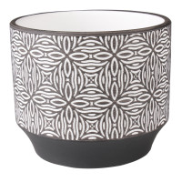 Osłonka TORKEL terrakota,14x14x12cm,BIAŁ-CZAR