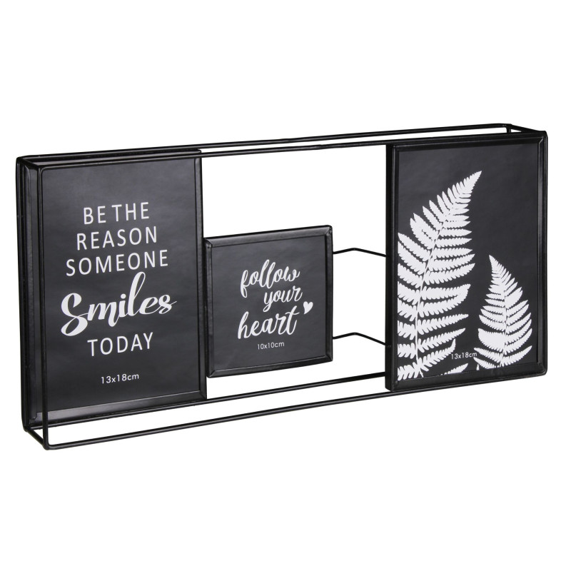 Ramka na zdjęcia MEMO 40x19cm, metal, kol. czarny