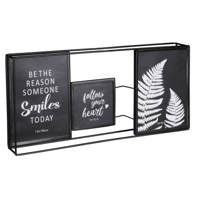 Ramka na zdjęcia MEMO 40x19cm, metal, kol. czarny