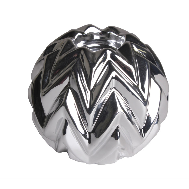 Świecznik HURON, 12,5/12,5/11,5 cm, kol. srebrny