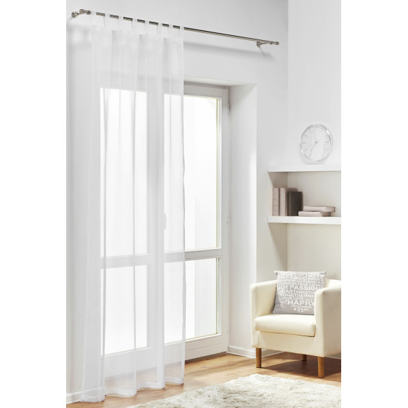 Firanka z patkami Diana 140x260cm kol biały