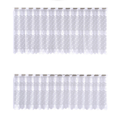 Komplet zazdrostek EDA, 45x150 i 60x150 cm,k.biały