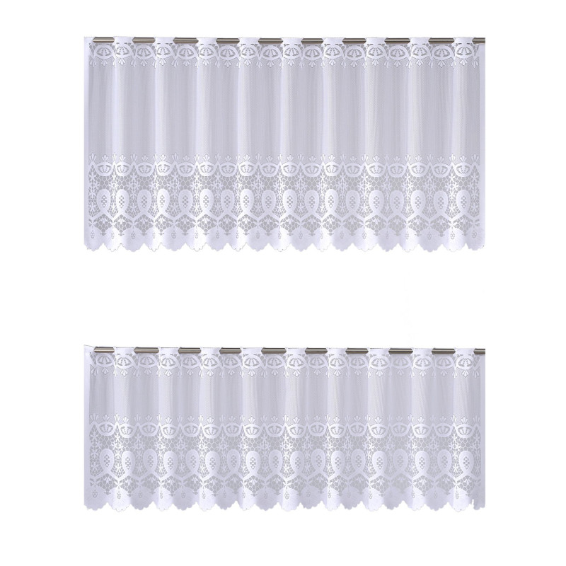 Komplet zazdrostek REN, 45x150 i 60x150 cm,k.biały