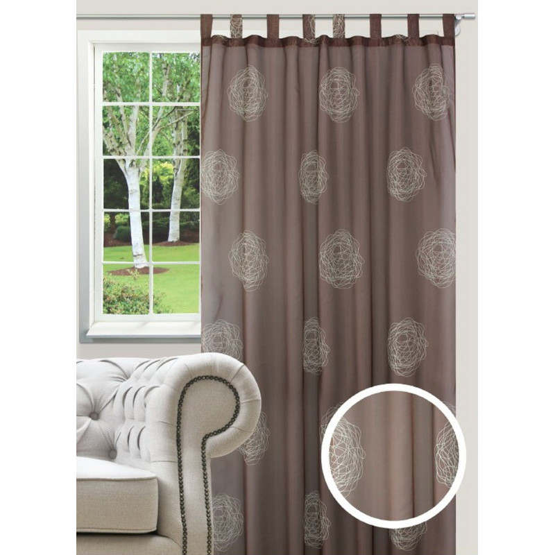 Firanka z patk NEBRASKA145/245cm czekolada/szary