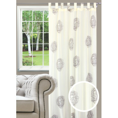 Firanka z patkamiNEBRASKA145/245 cm ecru/czekolada