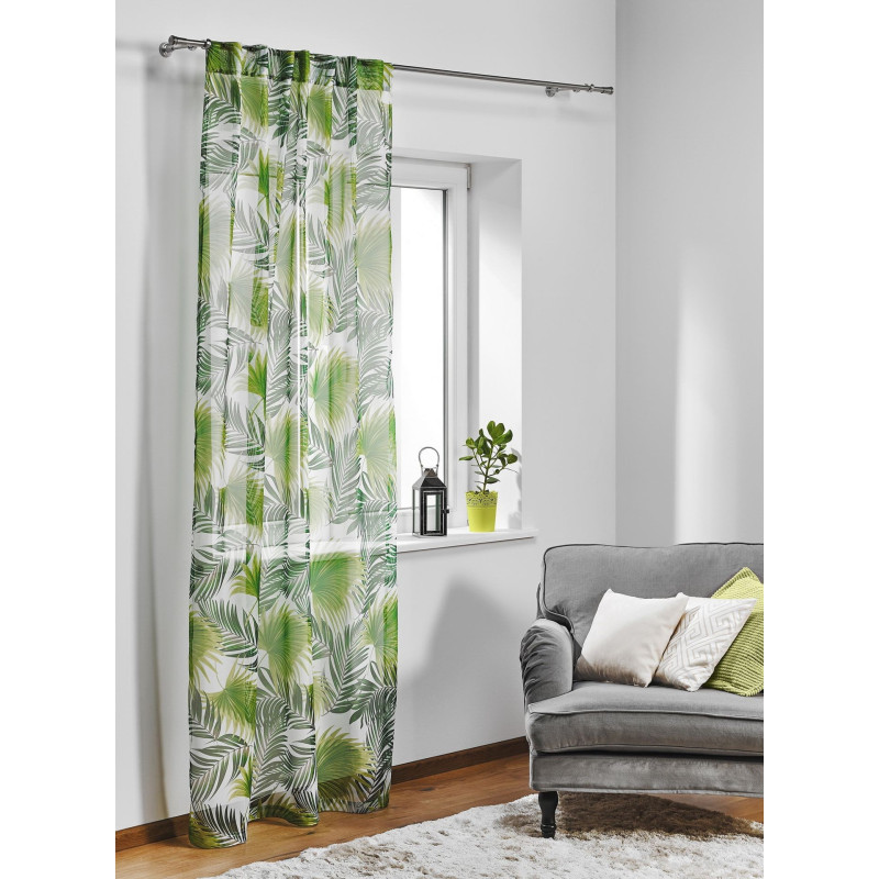 Firana z ukr. pat. PALMAS 140x260cm, kol. zielony