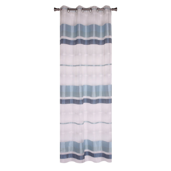 Firanka z kółkami TIRAS, 140x245 cm, kol.niebieski