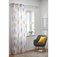 Zasł. z kółkami ACOMA 140x260 kol.szary/musztarda