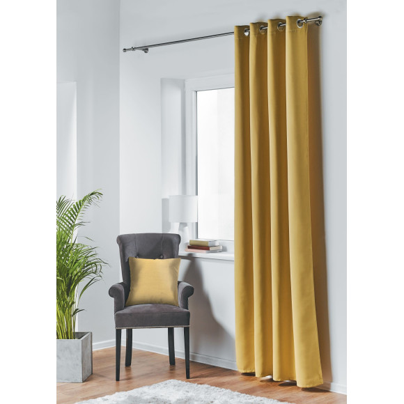 Zasł z kółkami BLACKOUT 140x260cm kol musztardowy8