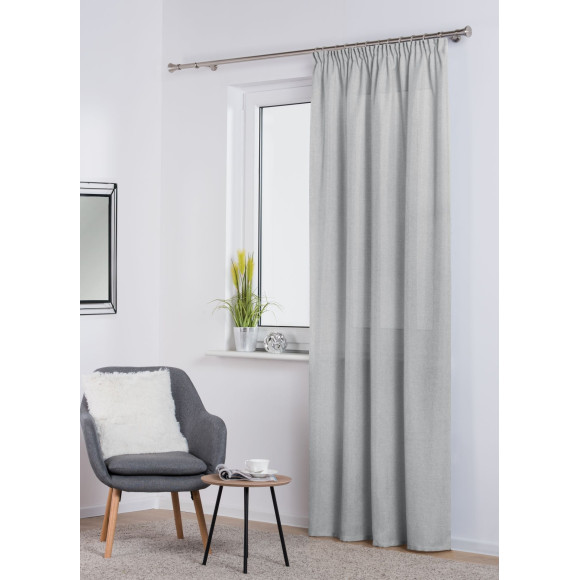Zasłona FOCUS z taśmą 140x270 cm kol. j szary