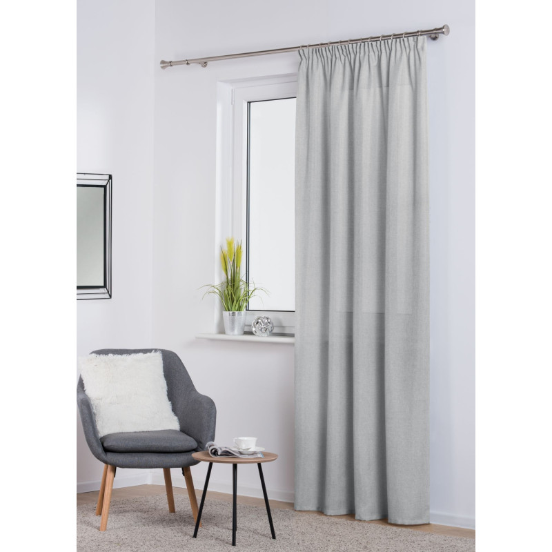 Zasłona FOCUS z taśmą 140x270 cm kol. j szary