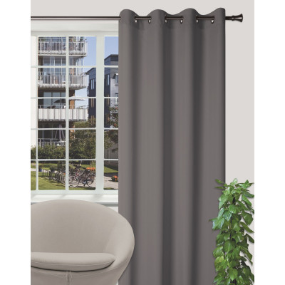 Zasł. z kółkami OXFORD 140/260 cm kol. ciemnoszary