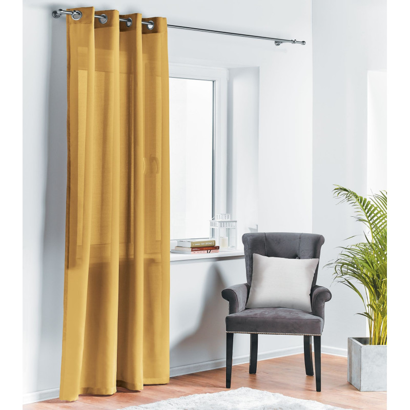 Zasł. z kółkami OXFORD 140/260 cm kolor musztarda