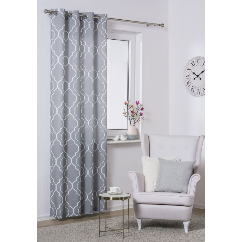 Zasłona z kółkami PALAIS 140x245 cm, kol. szary