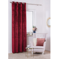 Zasłona z kółkami VELVET 140x260 cm, kol. rubinowy