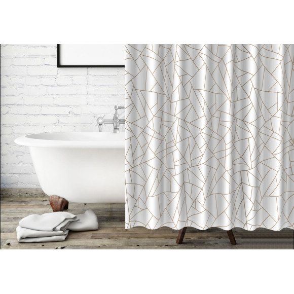 Zasłona prysznicowa BATHE 180x180cm,kol.złoty