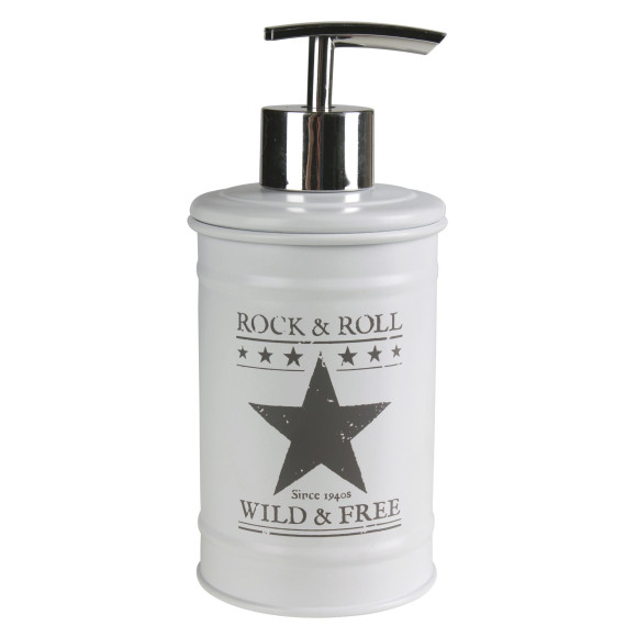 Dozownik ELVIS, śr.7,5cm, wys. 17cm, kol. biało-sz